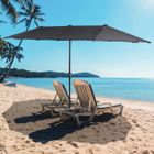 PULUOMIS Parasol Rectangulaire 4x2m - Parasol Double - Parasol de Jardin Extérieur - Métal - Polyester - Gris