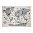 Atmosphera Kids - Tapis mappemonde enfant Douceur - L. 150 x l. 100 cm - Gris