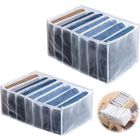 HUAHAODA 2pcs Organisateur de Tiroir Pliable,Boîte de Rangement Vêtements en Maille avec Compartiments,Blanc
