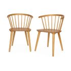 SWEEEK Lot de 2 chaises naturelles à barreaux en bois et contreplaqué. Paula. L 51 x P 53 x H 75cm