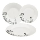 SECRET DE GOURMET Service de Table 18 Pièces "White Floral" 26cm Blanc