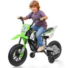 Moto Électrique pour Enfants -CAROMA- 12V, 3-8 Ans, 2 x 30 W moteurs, 2 Roues d'Entraînement, Vitesse max.5 km/h, Charge 30KG, Vert