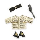 Coffret Couture Ma Corolle – 4 Accessoires : Bandeau, Brosse, Doudoune Dorée, Bottines – Pour Poupée 36 Cm, Dès 3 Ans