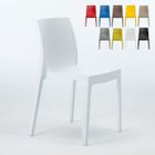 Chaise en polypropylène empilable Salle à Manger café bar Rome Grand Soleil, Couleur: Blanc
