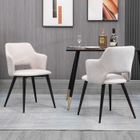 MEUBLES COSY Lot de 2 Chaises de Salle à Manger - Siège en Tissu Beige, Pieds en Métal Noir - Style Scandinave - pour Cuisine