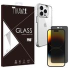Tikawi Coque Iphone 14 Pro Max (6.7") Transparente + Verre trempé Anti Espion [Gel Souple] [Haute Protection] [Anti-Rayure] [Fine]