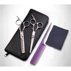 ZUTTA-TECH Set 2 Ciseaux Coupe Effiler Désépaissir Coiffure Coiffeur Sculpteur Acier Inox + Peigne avec emballage