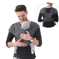 Echarpe de portage bebe - porte-bébé léger en style kangourou avec harnais de poitrine pour maman et papa - nouveau né-à 20kg,Gris 1