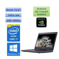Dell Precision 7520 - Windows 10 - i7 16Go 500Go SSD - 15.6 - Webcam - M2200 - Station de Travail Mobile PC Ordinateur Noir