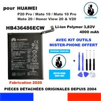 BATTERIE ORIGINALE HB436486ECW HUAWEI P20 Pro Mate 10 Pro Mate 20 Honor View 4000mAh + KIT OUTILS GENUINE BATTERY TOOLS