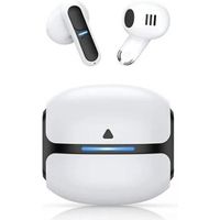 Ecouteurs Bluetooth sans Fil TG11 avec réduction Active de Bruit - Autonomie Longue durée 21 Heures ContrôLe Tactile - Blanc
