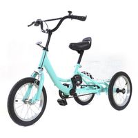 14" tricycle vert clair tricycle pour enfants tricycle avec grand panier