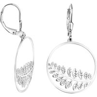 SOFIA MILANI - Boucles d'Oreilles pour Femmes en Argent 925 - Boucles d'Oreilles Dangle avec Motif en Forme de Cercle et Feuille 