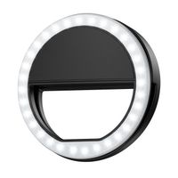 Selfie Ring Light, Anneaux Lumineux de Selfie avec lumière LED pour caméra, Rechargeable 36 LED comble-lumière, 3 Niveaux de luminos