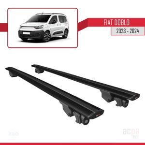 BARRES DE TOIT Barres de Toit pour Fiat Doblo 2023-2024 - HOOK - Noir - Aluminium - Charge utile < 300 kg