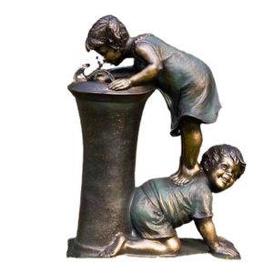 STATUE - STATUETTE   Statue de jardin en résine pour enfant ATYHAO - Bl
