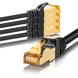 1 pièce Cat7 Câble Ethernet PoE LAN 10 GB s S-FTP PIMF Set Patch Cat 7 Câble Brut avec connecteur Rj 45 Cat.6a Blanc 1aTTack.de Cat.7 Câble réseau 5m 