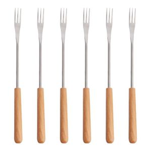 SODIAL 6PCS//Set Acier inoxydable Fourchette au chocolat Pot chaud Fourchettes Fromage Fruit Dessert Fourchette Fondue Brochette de fusion Outils de cuisine