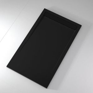 RECEVEUR DE DOUCHE Receveur de douche 80x160 cm extra plat SMART en résine surface ardoisée noir Noir