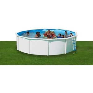 PISCINE CANARIAS Piscine hors sol en acier circulaire / ronde 460 x 120 (Kit complet piscine, Filtre, Skimmer et échelle)