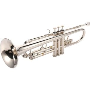 TROMPETTE Trompette, trompette professionnelle en laiton argenté standard avec embout buccal, durable pour les débutants