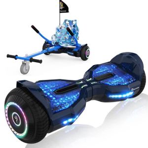 Mega Motion Hoverboard, Overboard 6,5 et Hoverboard pour Enfant  Auto-équilibré avec LED blanc+Kart Citysports blanc