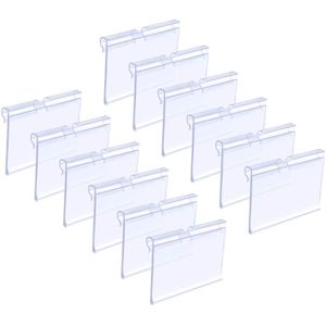 Kathfly Lot de 100 porte-étiquettes en plastique à clipser avec insert en  papier d'étiquette, 7,6 x 3,2 cm, étiquettes d'étagère pour étagères  métalliques de 0,9 cm à 0,9 cm d'épaisseur : 