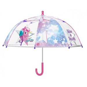 Forme du d/ôme Parapluie de Pluie Licorne Parapluie Transparent Parapluie Blanc Demi Automatique Parapluie pour Filles gar/çon et Enfants