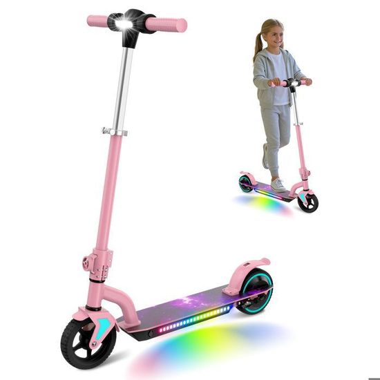 Trottinette électrique ZQ001 – Pliable 8 Kg, 14 Km/h, Batterie 2h, LED, Pour Enfants 8-12 Ans, Charge Max 60 Kg