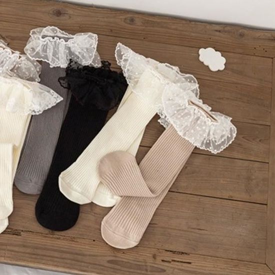 Atyha Chaussettes hautes de genou de petite fille Chaussettes Hautes pour Petite Fille Chaussettes Hautes en Coton Doux pou 90465 Cdiscount Puericulture Eveil bebe