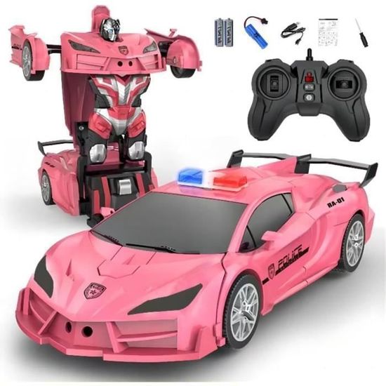 Jouet Voiture Robot Transformable - Télécommande 2-en-1 - Transformation Facile - 360° - Piles Rechargeables - Cadeau Enfant
