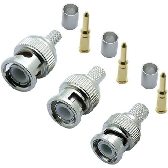 Ancable Lot de 10 connecteurs BNC à compression RG6 pour câble coaxial
