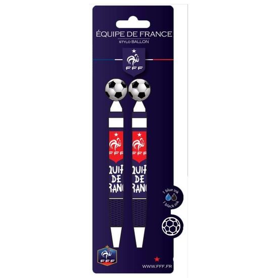 Set De 2 Stylos Ballon FFF – Collection Officielle Équipe De France – Cadeau Supporter – Haute Qualité