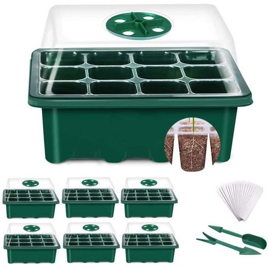 Kit Plateau De Semis Mipcase – 4 Pièces (2 Plateaux Alvéolés + 2 Plateaux Récupérateurs) – 54x28 Cm
