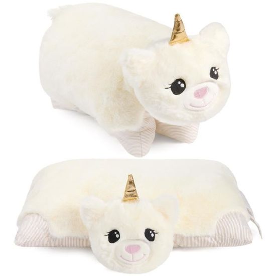 BRUBAKER Peluche Almohada Unicornio 2 En 1, 30x40 Cm, Cojín Decorativo Y Peluche Con Velcro, Regalo Mágico Para Niños Y Adultos