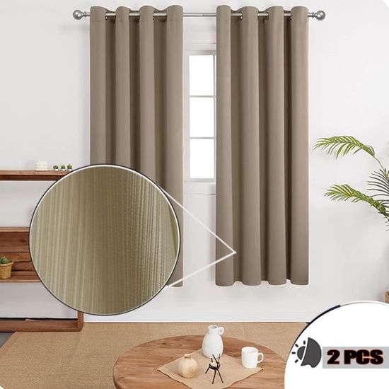 Rideau Cache Placard, Rideau Occultant Court, Tissu Imitation Lin Épais