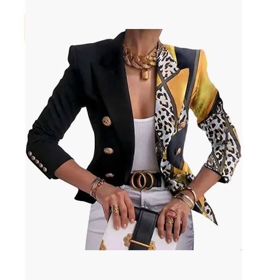 Blazer Femme Élégant - Veste Tailleur Slim Manches Longues - Parfait Bureau Et Sortie - Printemps/Automne