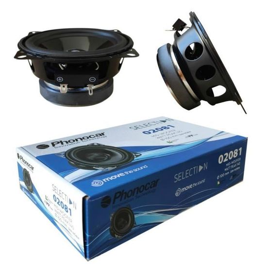 Coppia Altoparlanti Auto PHONOCAR 02081 – Woofer 10 Cm (4”), 50W RMS, 140W Max, 4 Ohm, 90 DB, Bassi Potenziati