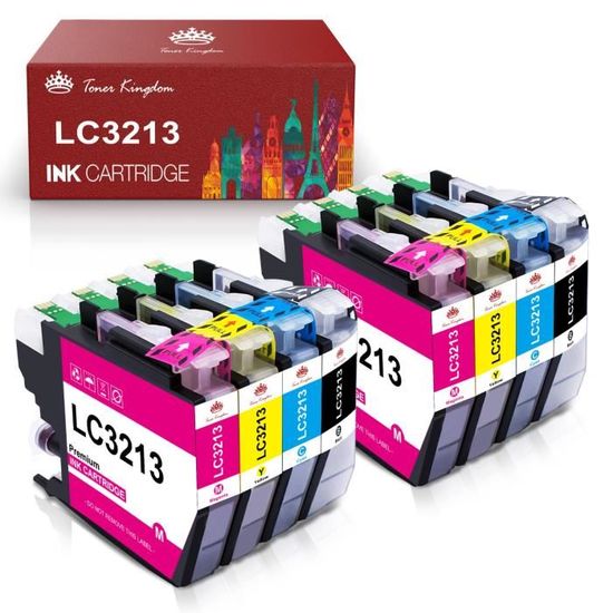 Lot De 8 Cartouches D'Encre Compatibles LC1280XL Pour Imprimante Brother DCP-J525W
