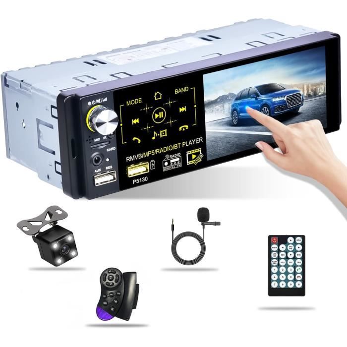 Podofo Autoradio 1 DIN Écran Tactile 4.1" Bluetooth USB Caméra De Recul