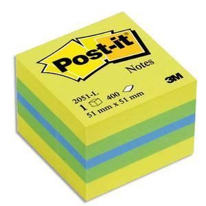 POST-IT Mini bloc cube 400 feuilles 5,1 x 5,1 c…