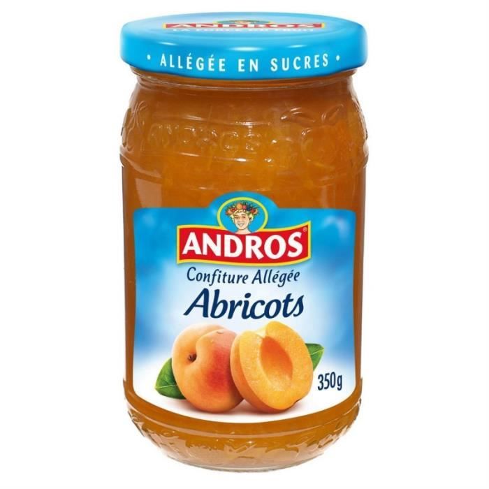 ANDROS - Allégée Confiture D'Abricots 350G - Lot De 4