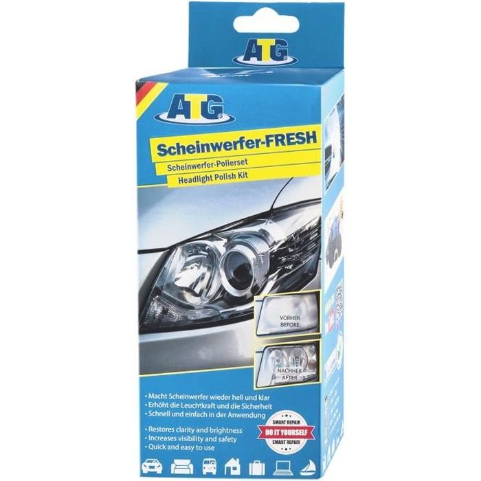 ATG Polish pour voiture - renovateur phare - 16-tlg. - DIY Smart - Kit d'entretien - avec tour de perçage