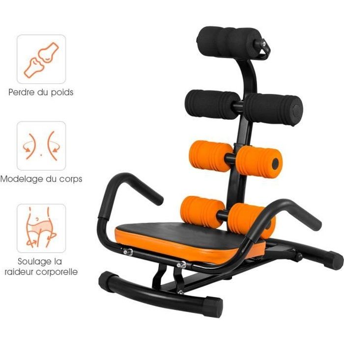 COSTWAY Banc de Musculation Inclinable avec Dossier Réglable en 3 Positions Angle 100-180°Charge 100KG pour Sit Up Exercices Fitness