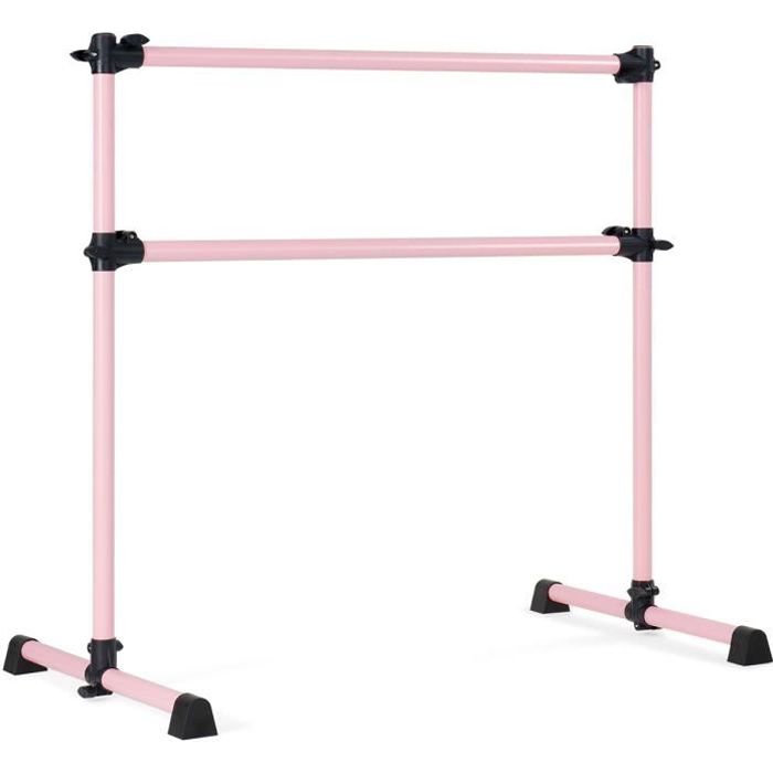 DREAMADE Double Barre de Dance Classique Mobile avec Barre Réglable en Hauteur, Barre de Dance avec Charge Max 50KG, pour Gymnase