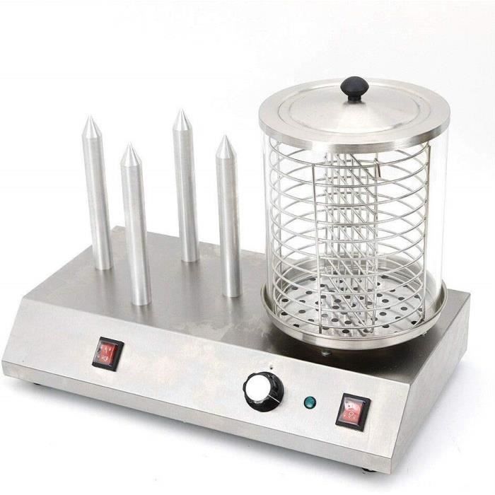 Appareil à Hot-Dog Machine a Hot Dog Professionnel Chauffe-saucisses 230V Appareil Hot Dog 538W avec 4 Fentes à toast