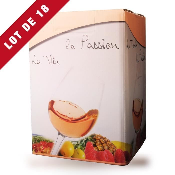 Lot de 18 - Bag-In-Box 10L Domaine de Lescure Rosé IGP Comté Tolosan - 18x1000cl - Vin Rosé