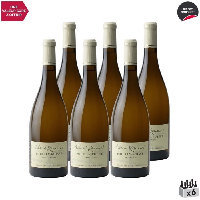Pouilly-Fuissé Vieilles Vignes Blanc 2020 - Lot de 6x75cl - Domaine Pascal Renaud - Vin AOC Blanc de Bourgogne