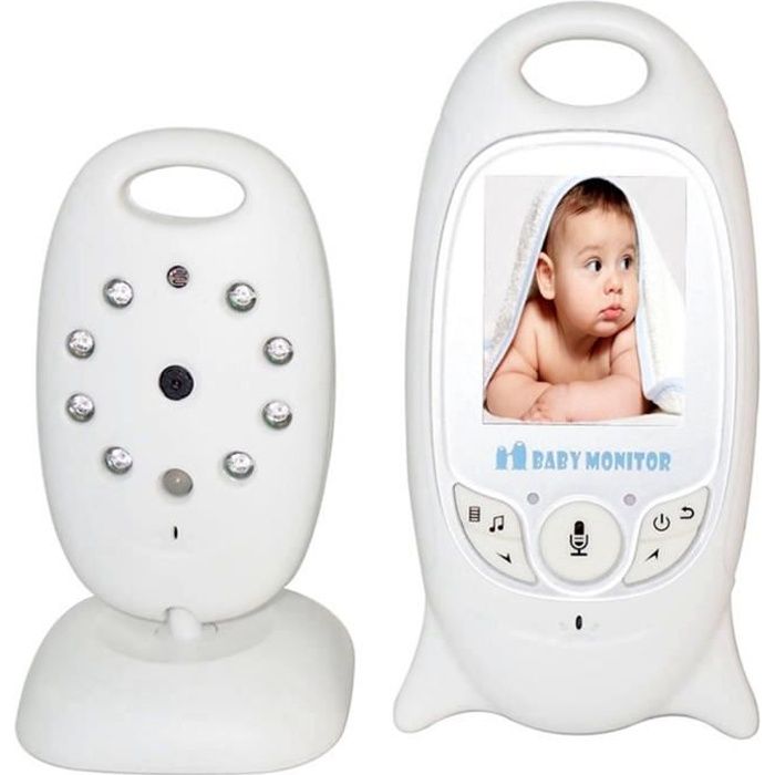 Version d'EU -- BabyPhone vidéo, Multifonctions 2.0 pouces LCD écran couleur vidéo sans fil 2.4GHz MP3 - Baby Monitor, Ecoute bébé