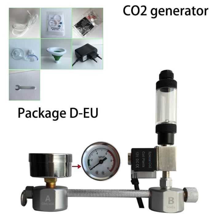 Aquarium,Aquarium système de régulateur de CO2 Kit générateur de diffuseur de co2 avec Valve, atomiseur à bulles - Type D-EU #B